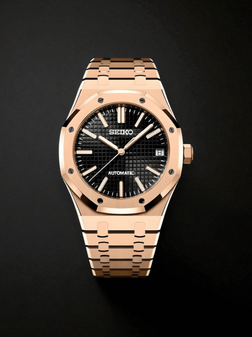 Royal Oak Rose Gold sur fond Noir