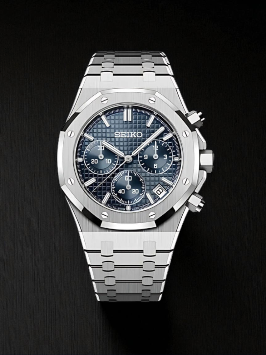 Royal Oak Chronographe sur fond Bleu Gris