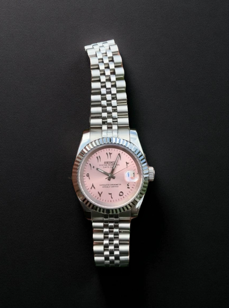 DateJust chiffres Arabes Rose