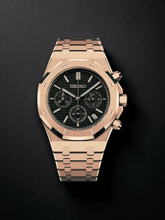Royal Oak Chronographe Rose Gold sur fond Noir