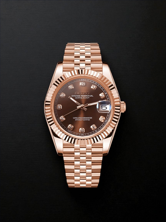 DateJust RoseGold Chocolat Diamants