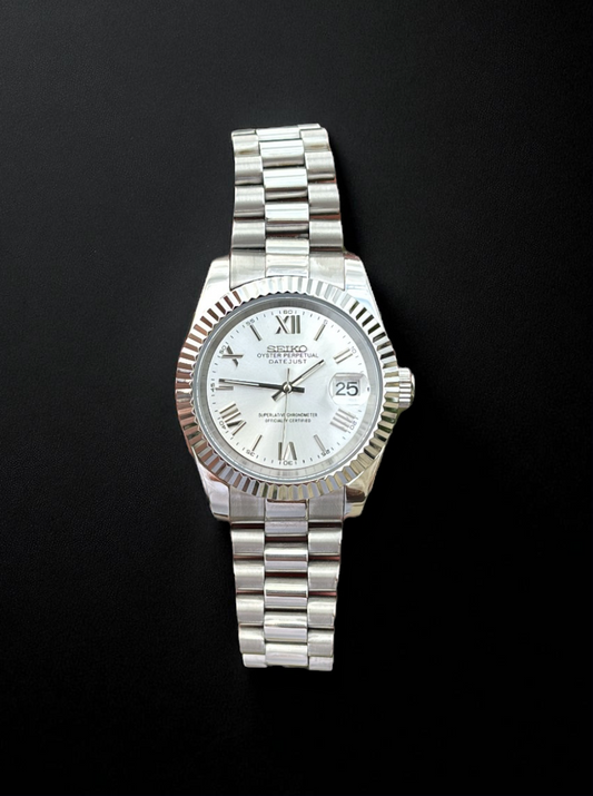 DateJust Chiffres Romains Blanc