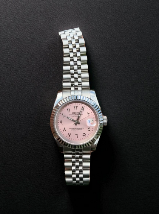 DateJust chiffres Arabes Rose
